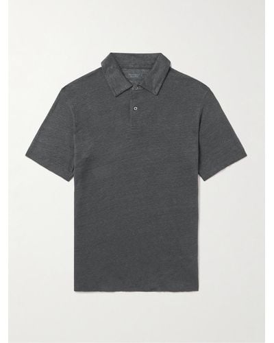 Hartford Linen Polo Shirt - Grey