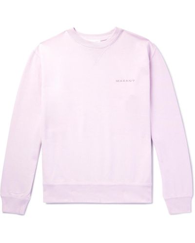 Isabel Marant Mikis Logo-embroidered Cotton-blend Jersey Sweatshirt - Pink