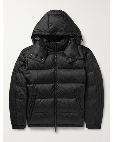 Moncler Genius Adidas Originals Alpbach Quilted Logo-jacquard Shell Hooded Down Jacket - Black