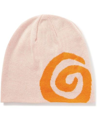Ostrya Swirl Logo-intarsia Stretch-knit Beanie - Orange