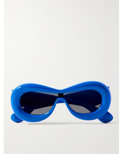 Loewe Occhiali da sole in acetato con montatura rotonda - Blu