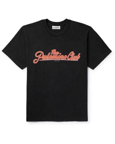 CHERRY LA Garment-dyed Printed Cotton-jersey T-shirt - Black