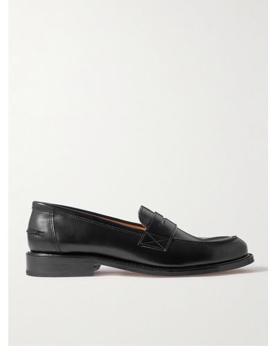 MR P. Scott Low-cut Leather Loafers - Black