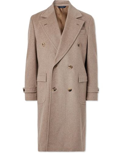 Thom Sweeney Double-breasted Cashmere Coat - Natural