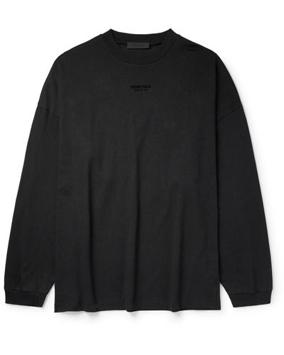 Fear Of God Oversized Logo-appliquéd Cotton-jersey T-shirt - Black