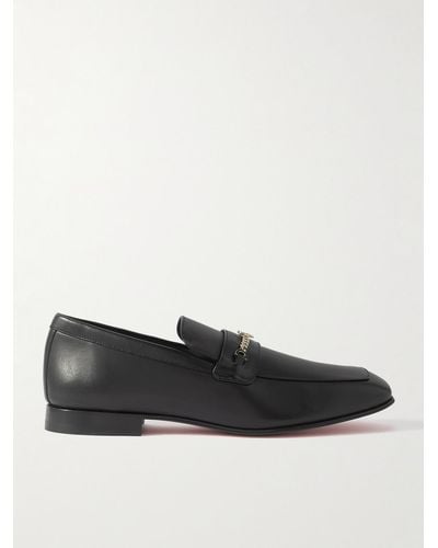 Christian Louboutin Logo-embellished Leather Loafers - Black
