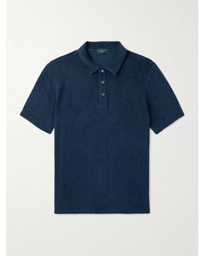 Incotex Zanone Cotton-terry Polo-shirt - Blue