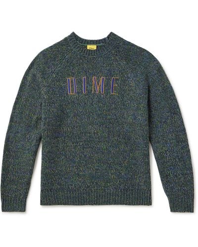 Dime Fantasy Logo-embroidered Knitted Sweater - Green