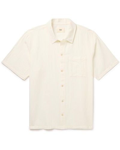 Folk Gabe Cotton And Linen-blend Shirt - White