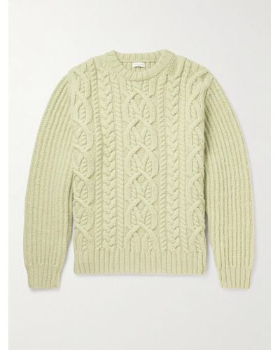Dries Van Noten Cable-knit Wool Sweater - Green