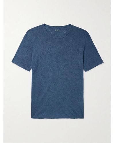 Hartford T-shirt in lino fiammato - Blu