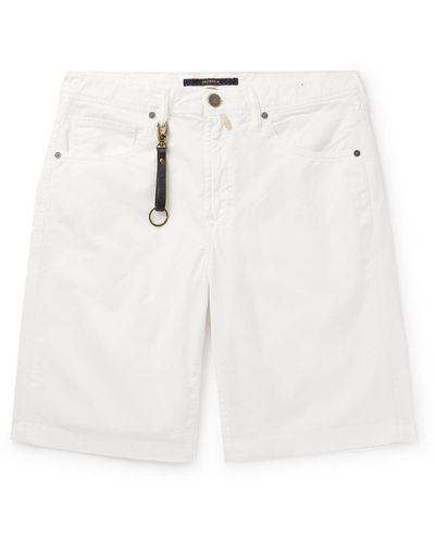 Incotex Straight-leg Stretch-cotton Gabardine Shorts - White