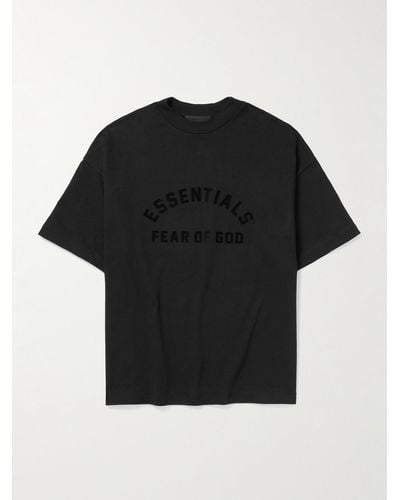 Fear Of God Oversized Logo-appliquéd Cotton-jersey T-shirt - Black