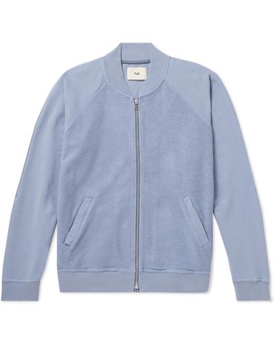 Folk Rework Cotton Zip-up Sweatshirt - Blue