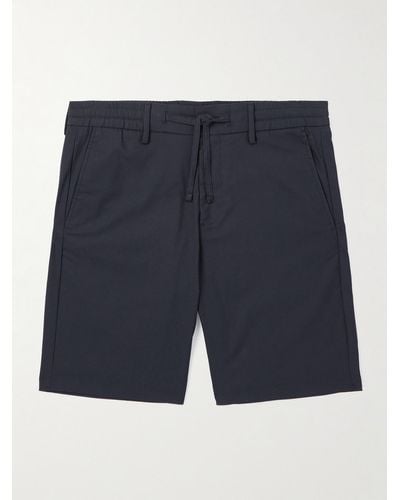 NN07 Seb 1680 Straight-leg Organic Cotton-blend Twill Drawstring Shorts - Blue