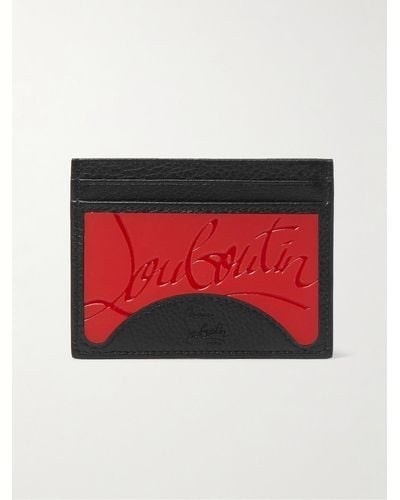 Christian Louboutin Logo-debossed Rubber And Leather Cardholder - Red