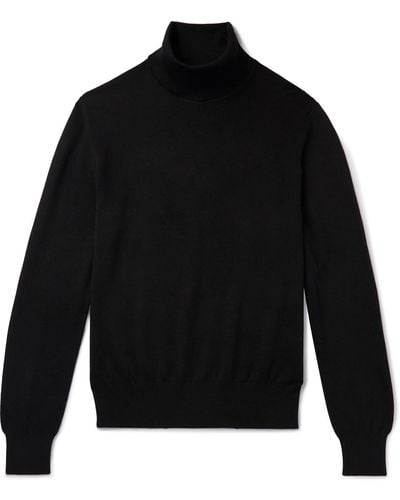 Tom Ford Mulberry Silk Rollneck Sweater - Black