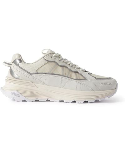 Moncler Lite Runner Leather And Mesh Sneakers - White