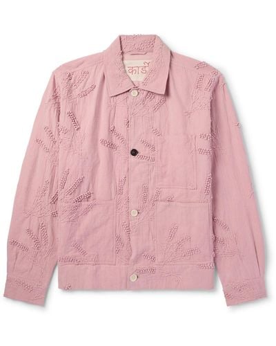 Kardo Embellished Cotton And Linen-blend Jacket - Pink