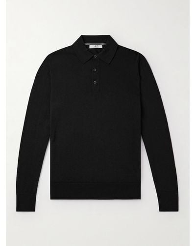MR P. Merino Wool Polo Shirt - Black