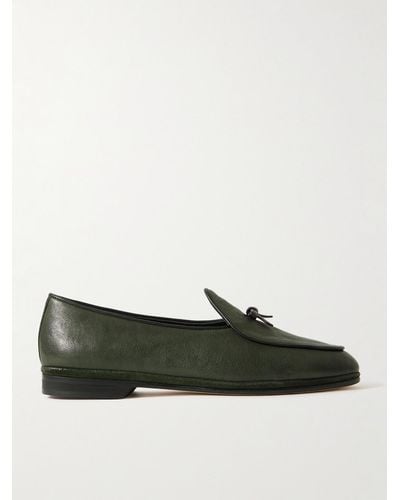 Rubinacci Marphy Tasselled Leather Loafers - Green