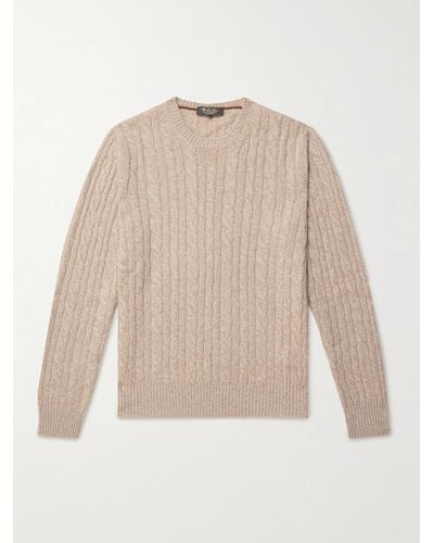 Loro Piana Slim-fit Cable-knit Cashmere Jumper - Natural