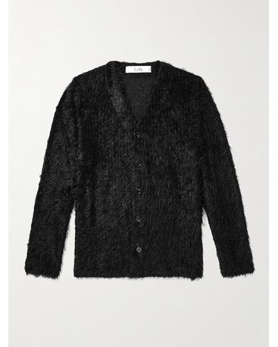 Séfr Osho Brushed-knit Cardigan - Black