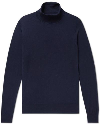 William Lockie Slim-fit Cashmere Rollneck Sweater - Blue