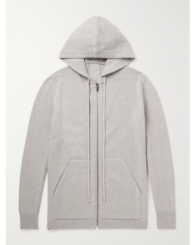 Rick Owens Cashmere And Wool-blend Zip-up Hoodie - Grey