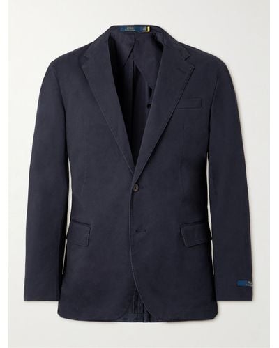 Polo Ralph Lauren Slim-fit Cotton-blend Suit Jacket - Blue