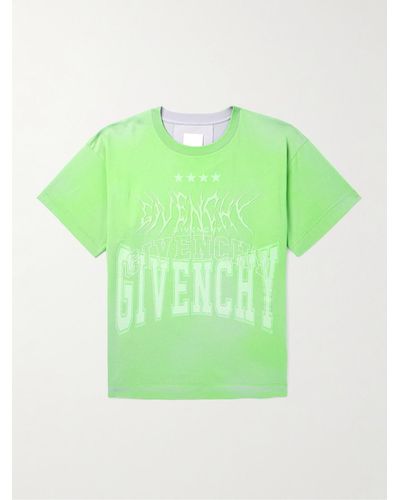 Givenchy T-shirt in jersey di cotone con logo - Verde