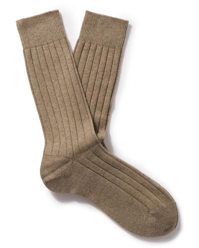 Berluti Ribbed Cashmere Socks - Metallic
