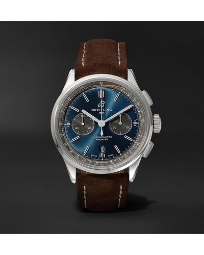 Breitling Premier B01 Automatic Chronograph 42mm Stainless Steel And Nubuck Watch - Blue