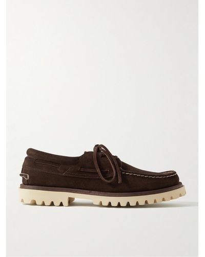 Officine Creative Heritage Suede Boat Shoes - Brown