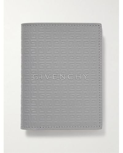 Givenchy Portacarte in pelle con logo goffrato e applicazione - Grigio