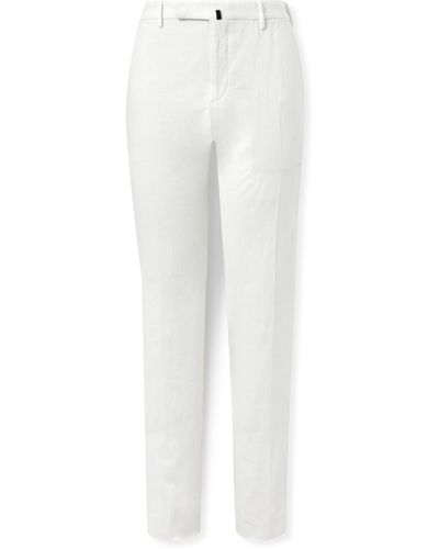 Incotex Slim-fit Linen Pants - White
