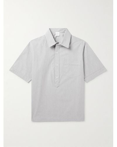 Loretta Caponi Cotton Half-placket Shirt - Grey