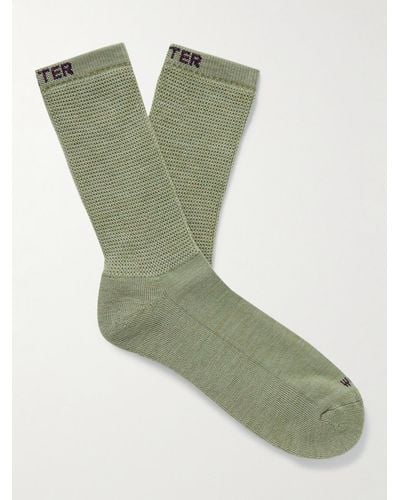 Rostersox Metallic Intarsia Wool-blend Socks - Green