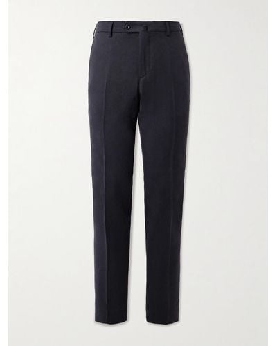 Loro Piana Pantaflat Slim-fit Straight-leg Linen-twill Suit Trousers - Blue