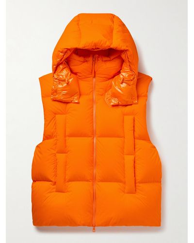 Moncler Genius Roc Nation By Jay-z Apus Oversized Quilted Shell Hooded Down Gilet - Orange