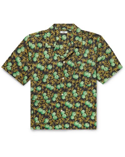 Bode Gooseberry Camp-collar Printed Cotton And Silk-blend Twill Shirt - Green