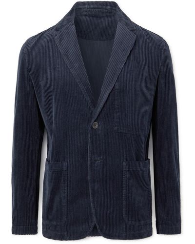 MR P. Garment-dyed Unstructured Cotton-corduroy Blazer - Blue