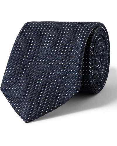 Richard James 8.5cm Polka Dot Silk-jacquard Tie - Blue