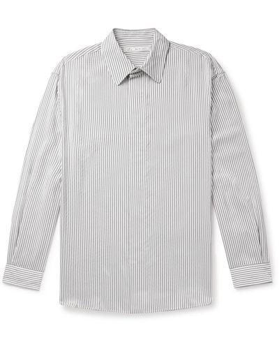 Umit Benan Striped Silk Shirt - White
