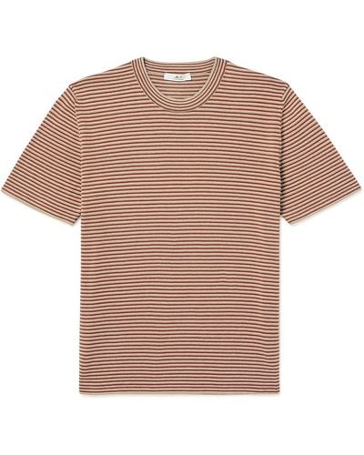 MR P. Striped Cotton And Linen-blend T-shirt - Multicolor