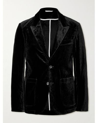 Oliver Spencer Mansfield Slim-fit Cotton-velvet Suit Jacket - Black
