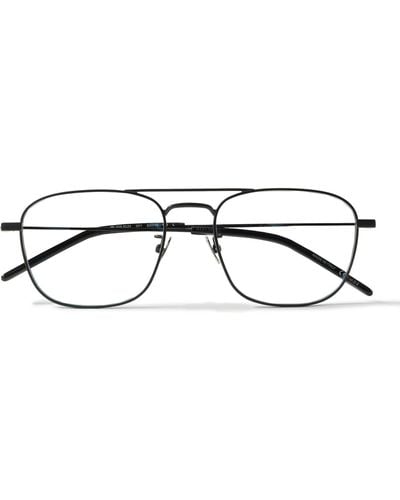 Saint Laurent Aviator-style Metal Optical Glasses - Metallic