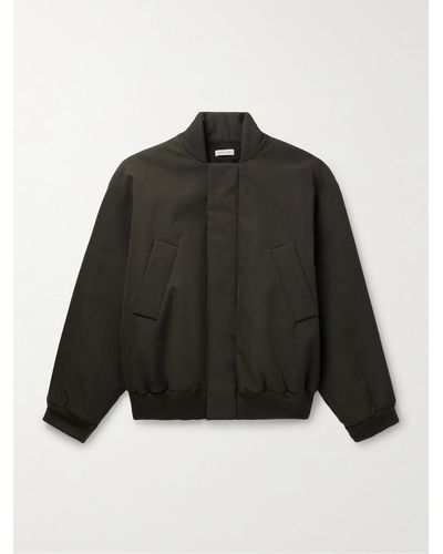 Fear Of God Virgin Wool And Cotton-blend Twill Bomber Jacket - Black
