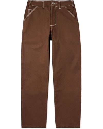 Nike Life Carpenter Straight-leg Cotton-blend Twill Pants - Brown