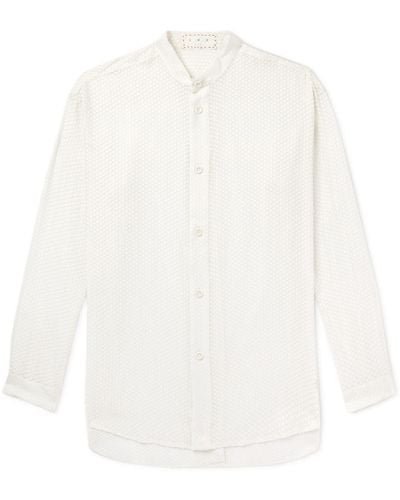 SMR Days Tulum Grandad-collar Embroidered Cotton Shirt - White